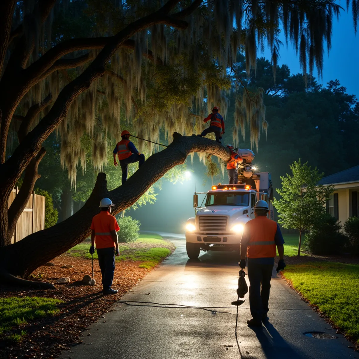 Tree Services Savannah GA crew performing 24/7 emergency tree service in Savannah, GA