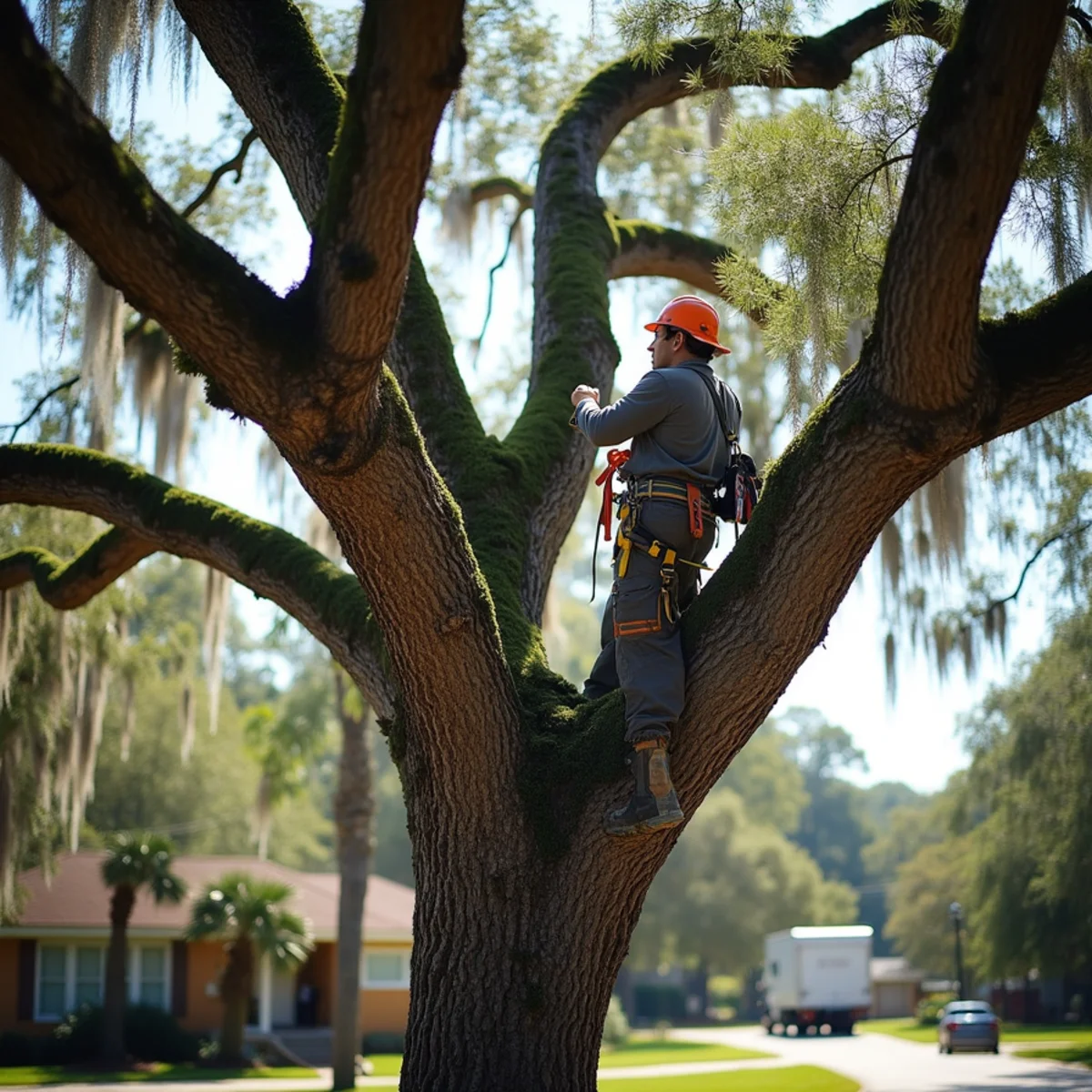 Tree Services Savannah GA crew performing live oak care & preservation in Savannah, GA