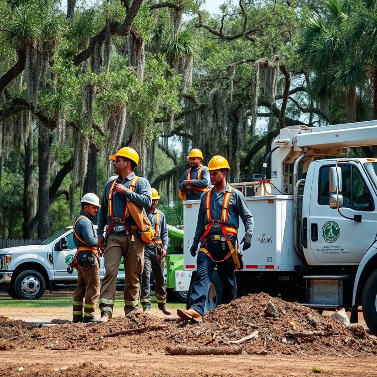 Tree service crew working in Claxton, GA