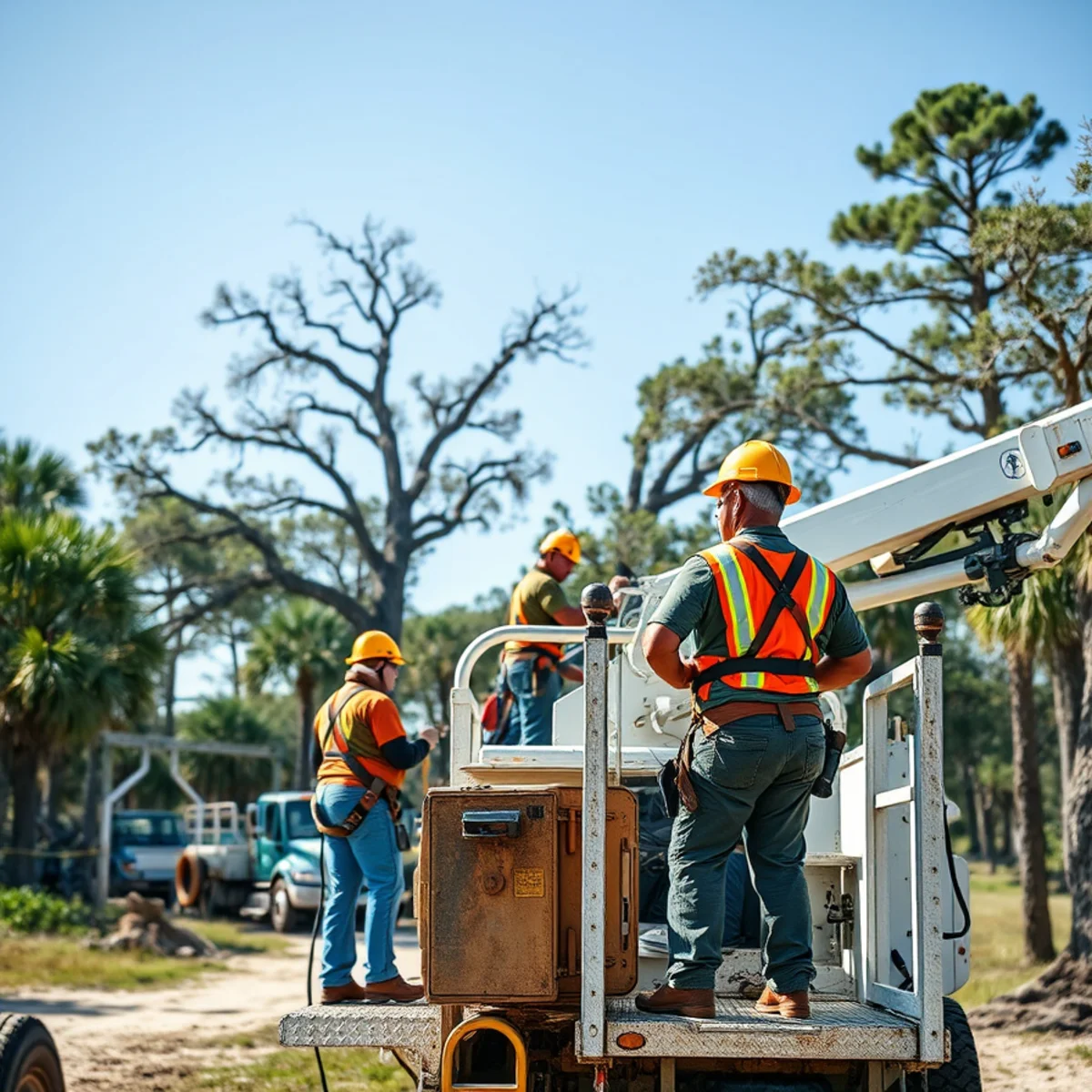 Tree service crew working in Jekyll Island, GA