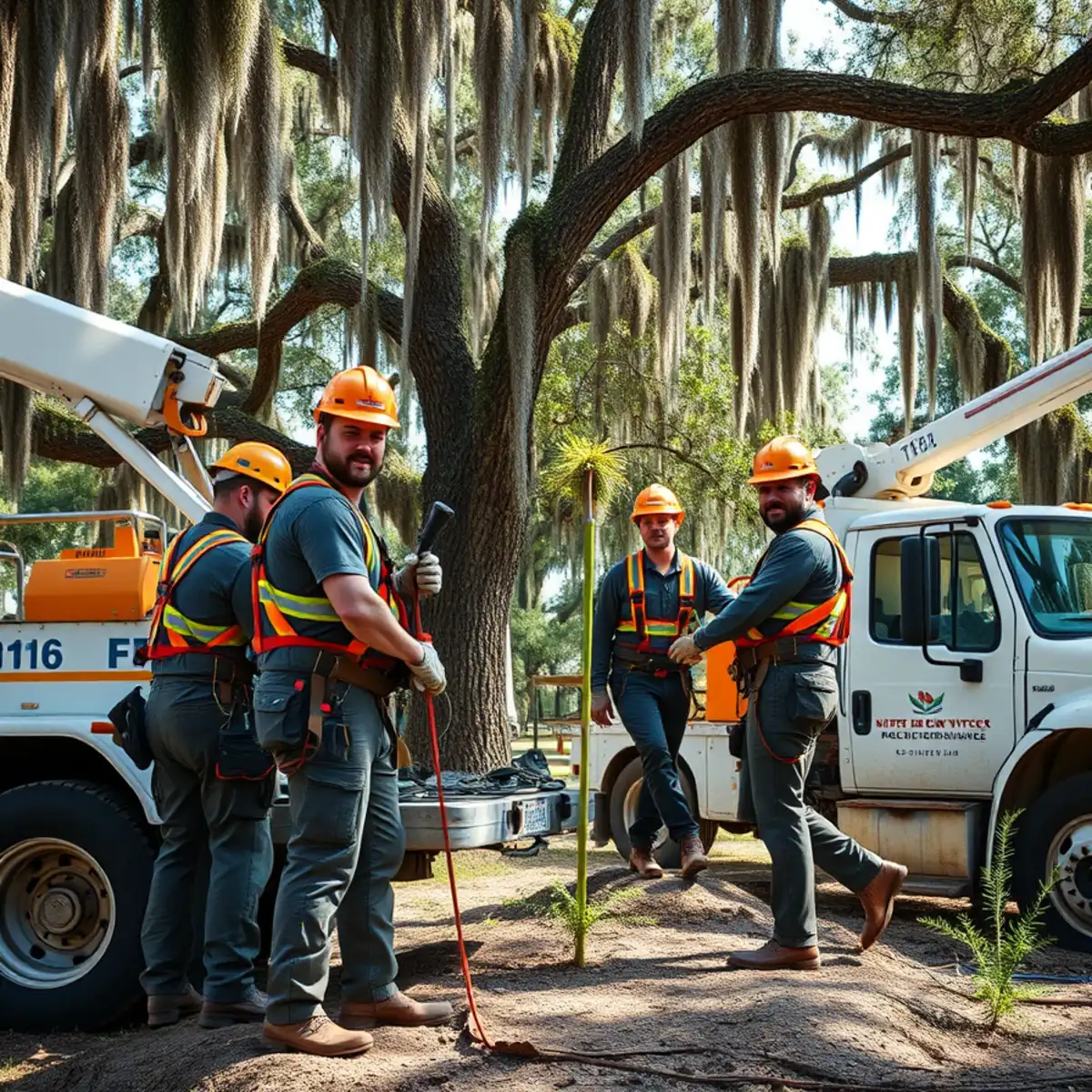 Tree service crew working in Jesup, GA