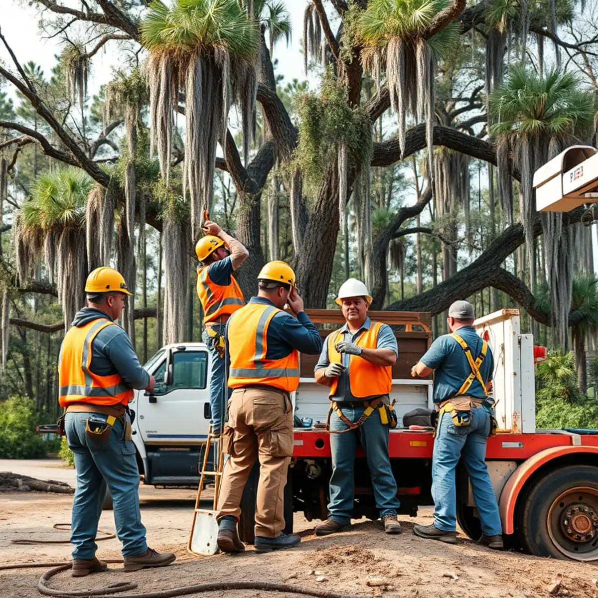 Tree service crew working in Richmond Hill, GA