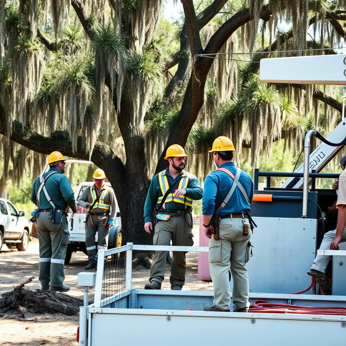 Tree service crew working in St. Marys, GA