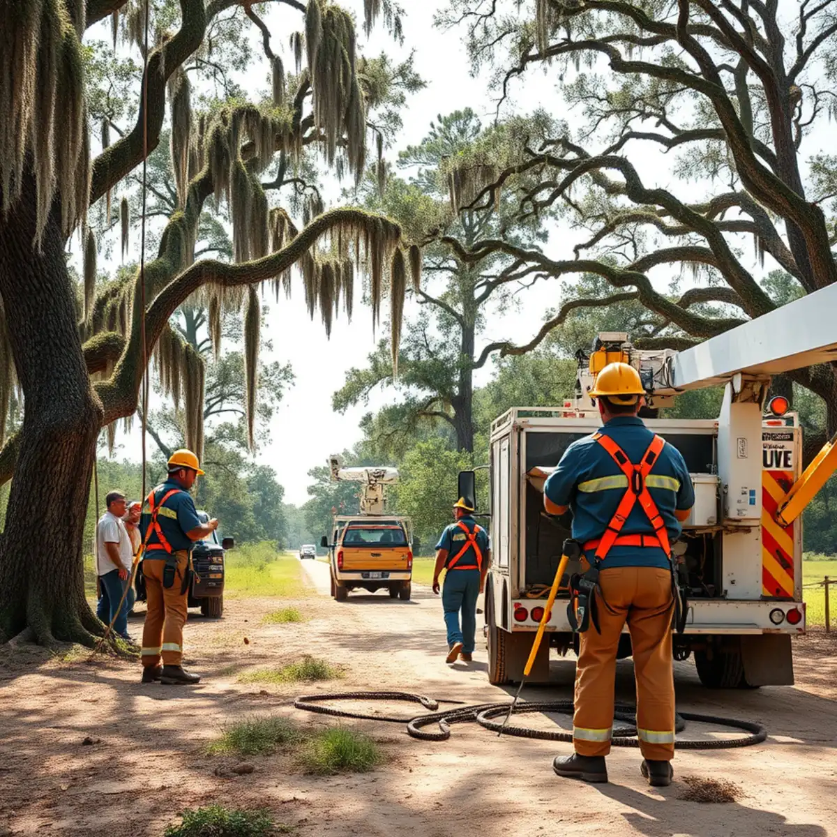 Tree service crew working in Waynesboro, GA