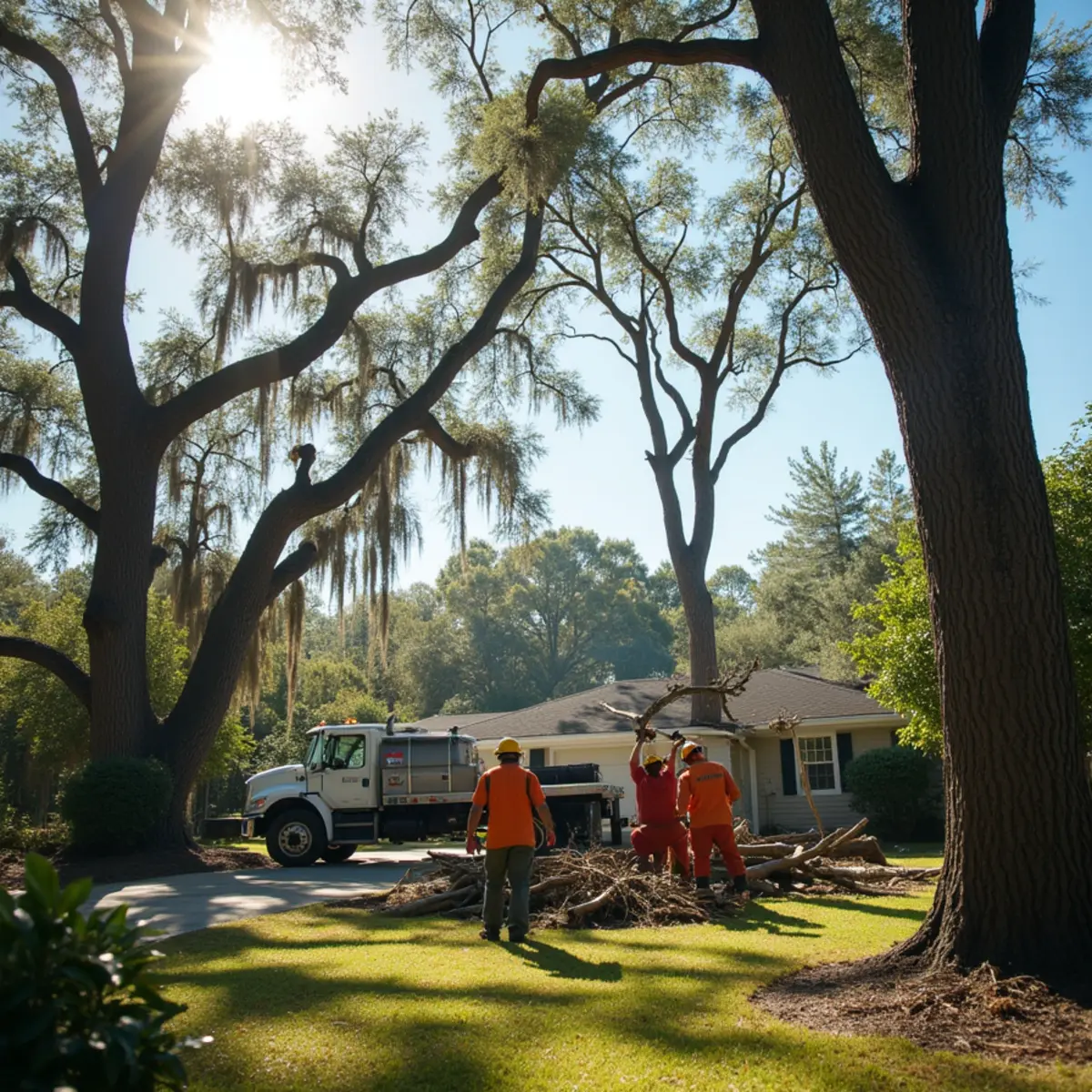 Tree Services Savannah GA crew performing storm damage tree removal in Savannah, GA